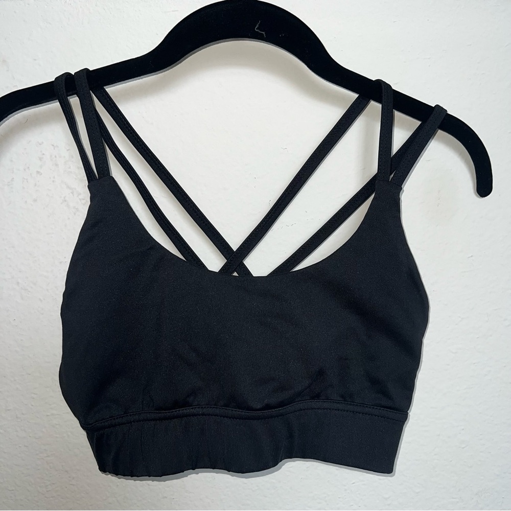 Black Strappy Sports Bra